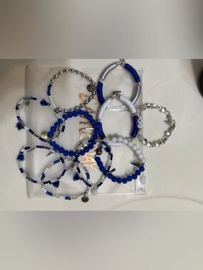 Erimish KC Royals/blue&white bracelets